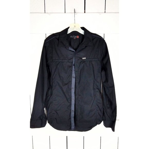 Vintage 90s mens Guess black long sleeve button down shirt - Picture 2 of 4